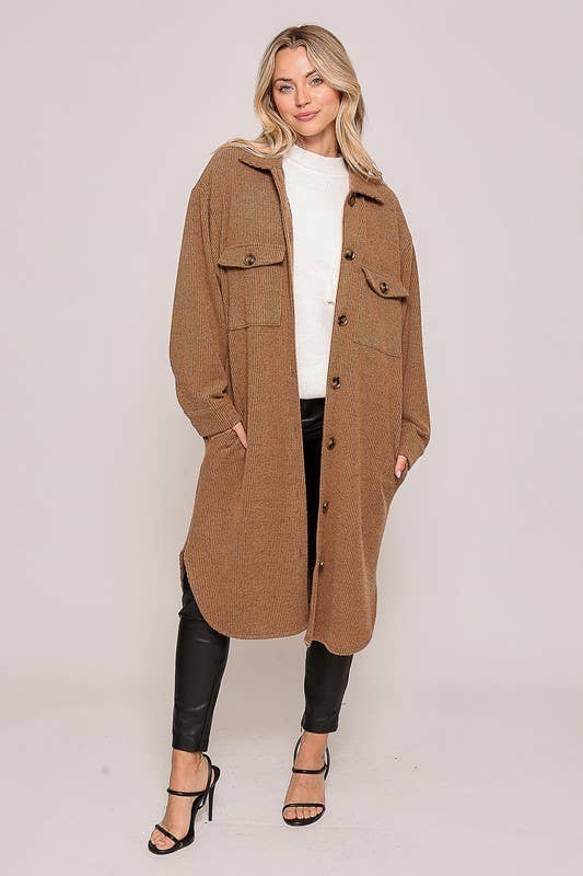 Oversized Waffle Shacket