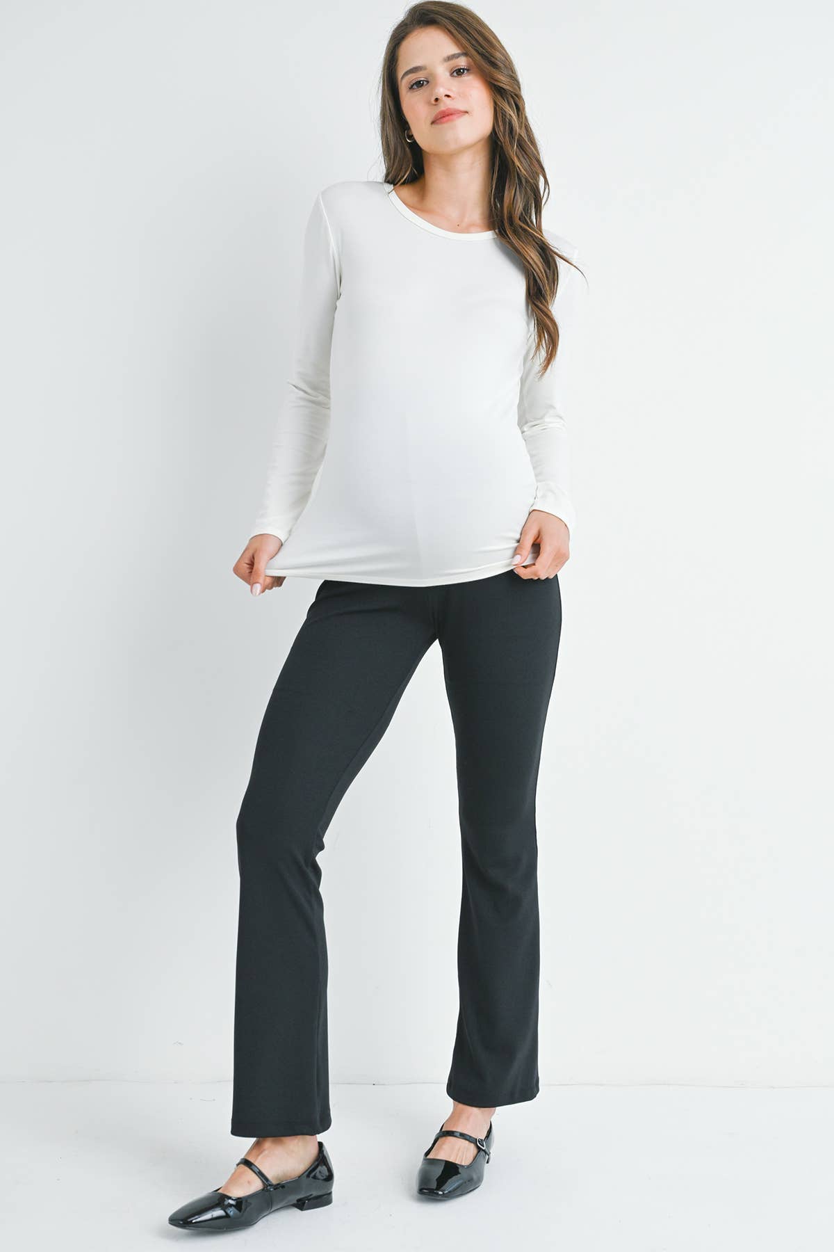 High Rise Maternity Flare Pants