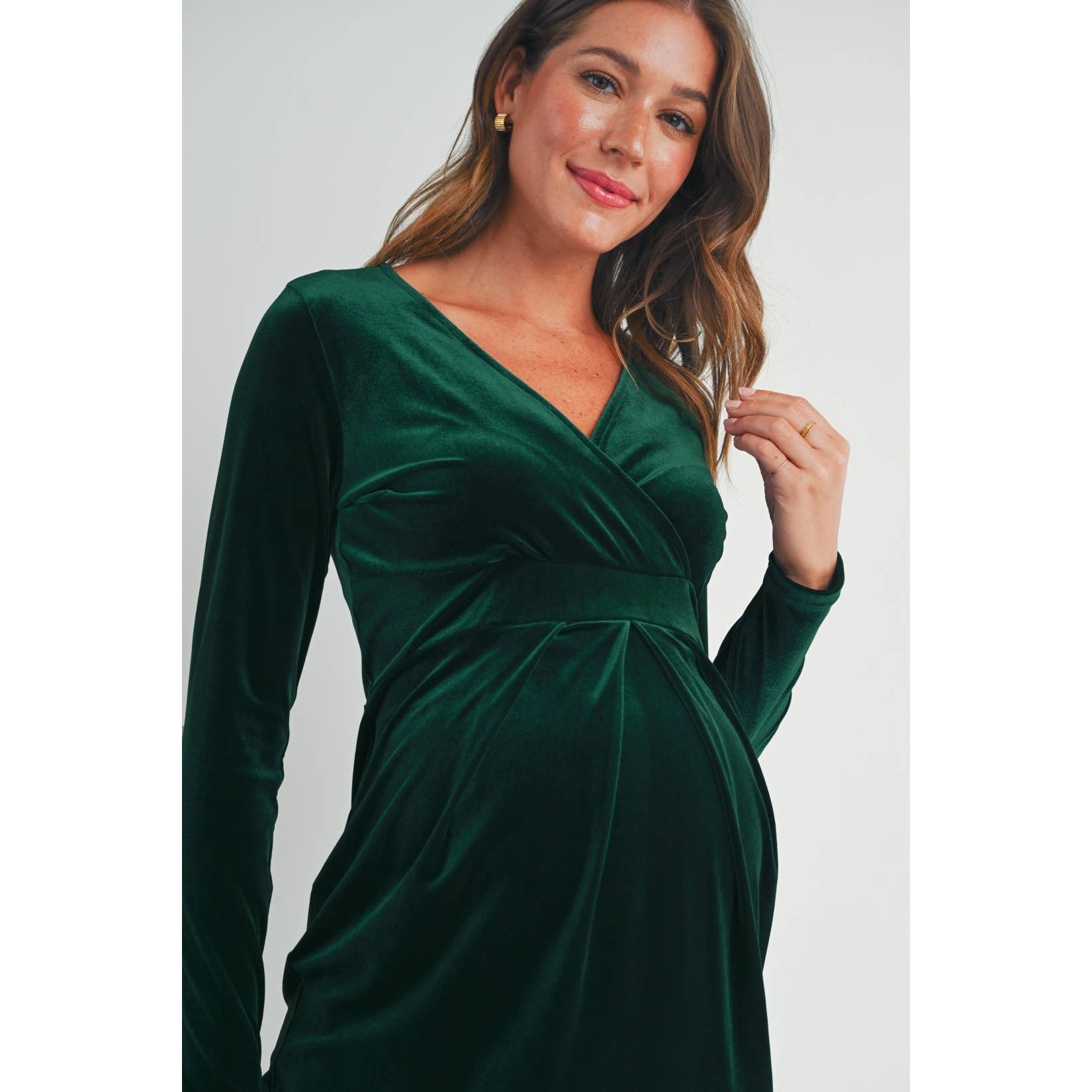 Holly | Velour Maternity Holiday Dress