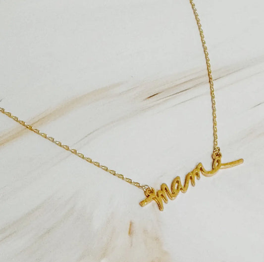 Mini Mama Script Necklace