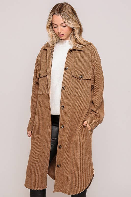 Oversized Waffle Shacket