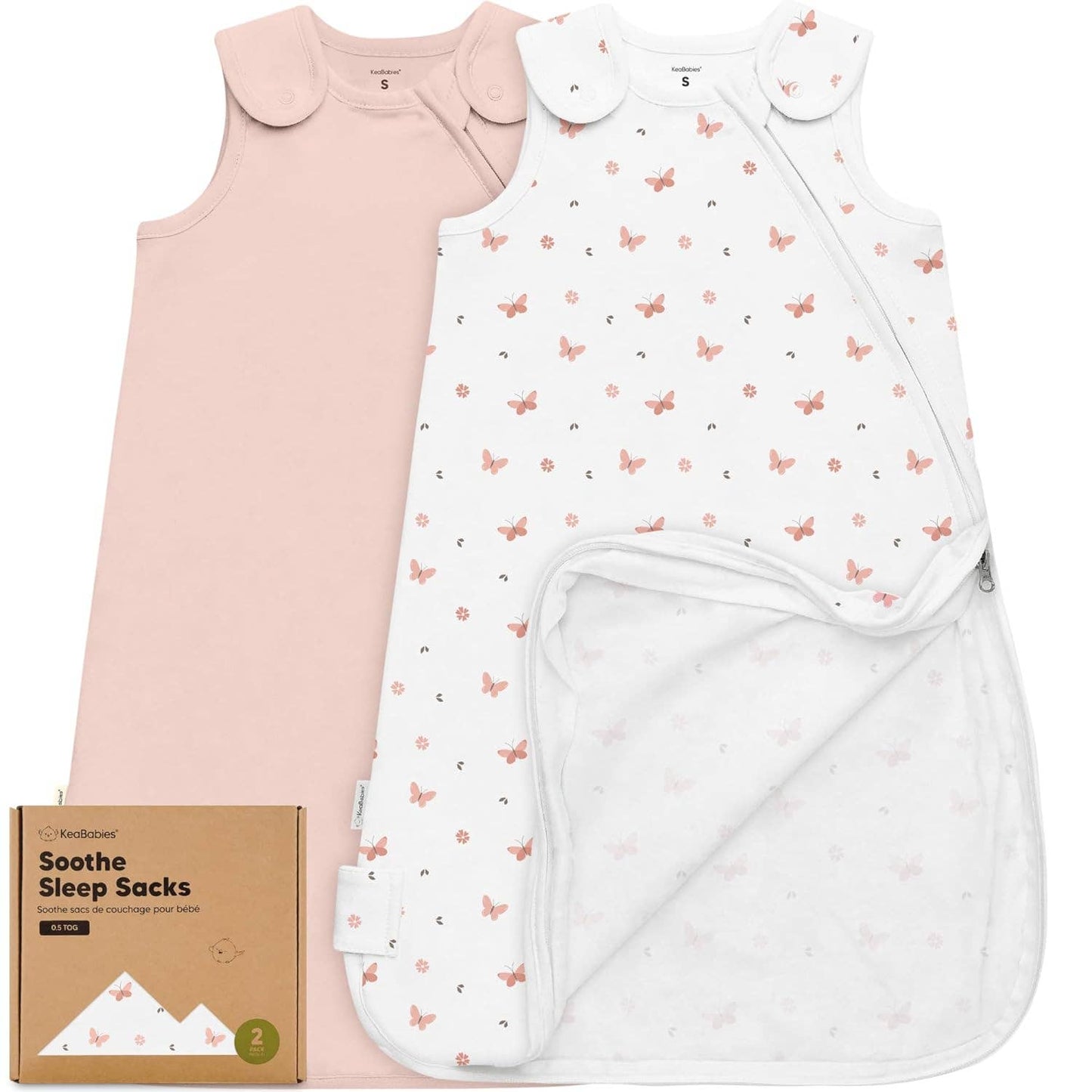 Soothe Sleep Sack, Baby Wearable Blanket: Butterflies 2 PC | MEDIUM