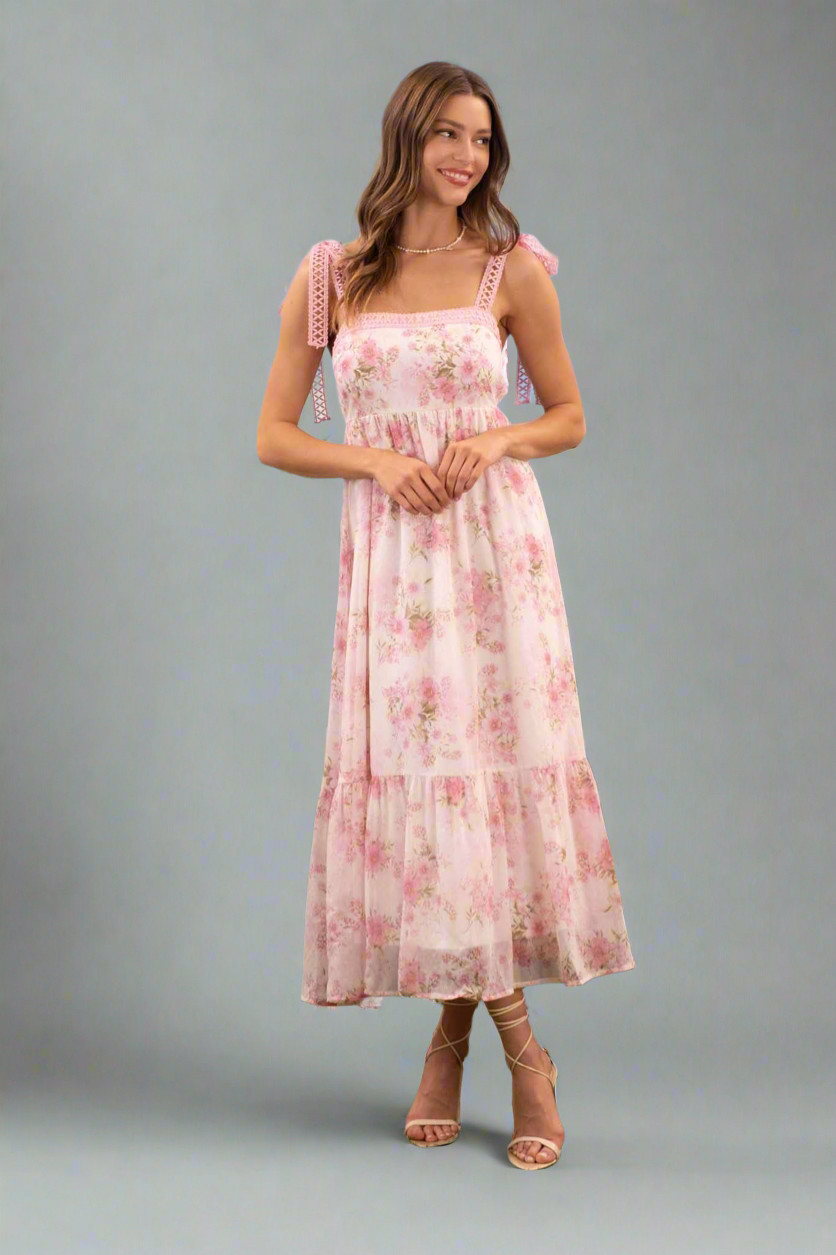 Lacey Floral Crochet Strap Maxi | Transitional