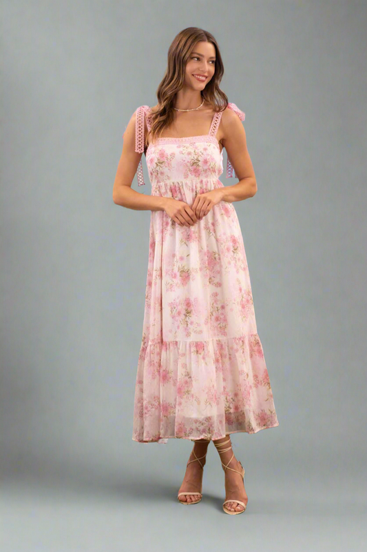 Lacey Floral Crochet Strap Maxi | Transitional