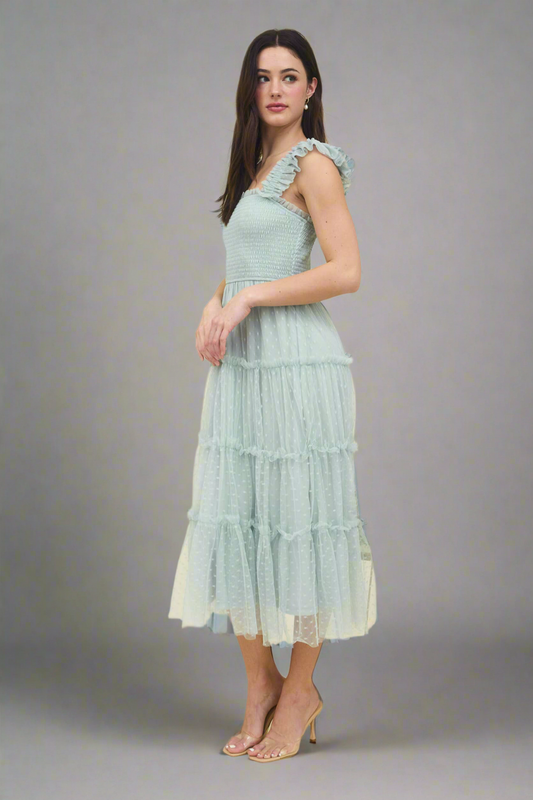 Polly Smocked Midi Dress | Transitional