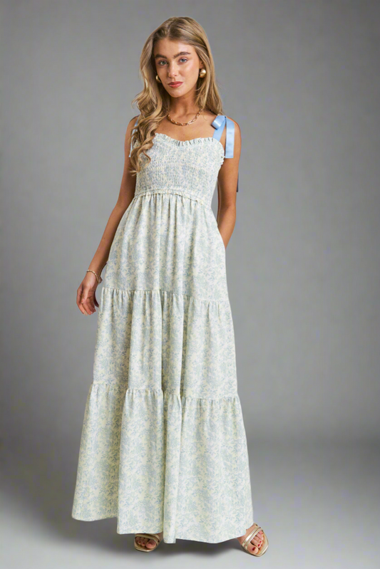 Luxe Floral Tiered Maxi Dress | Transitional