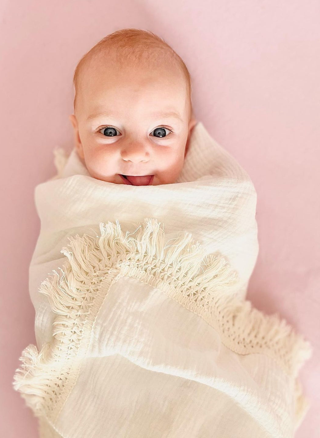 Baby Blanket with Fringe Milk