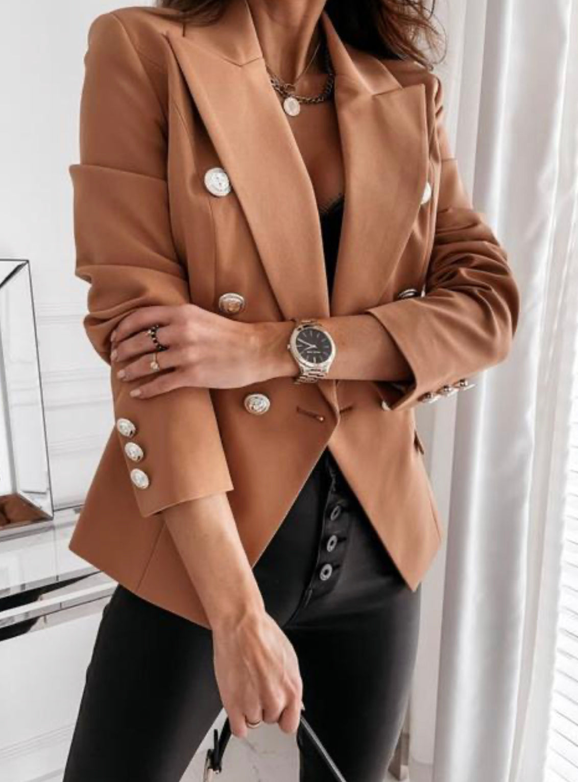 Cortana Button Detail Blazer Jacket