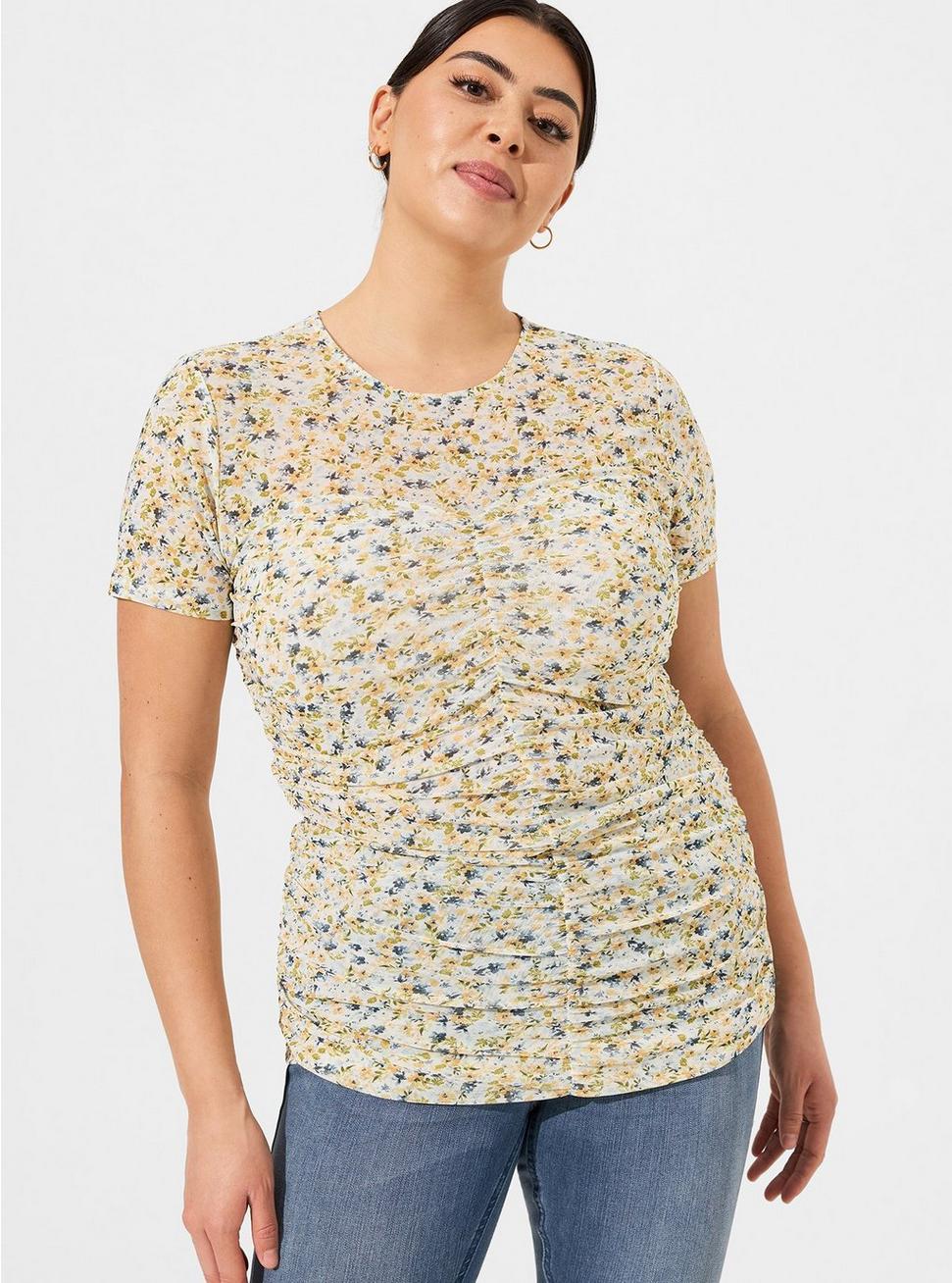 Ruched Floral Top