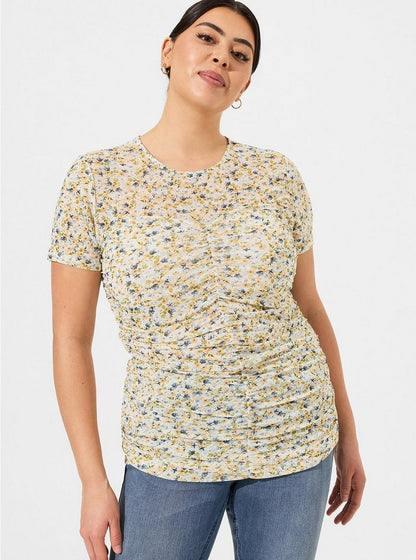 Ruched Floral Top