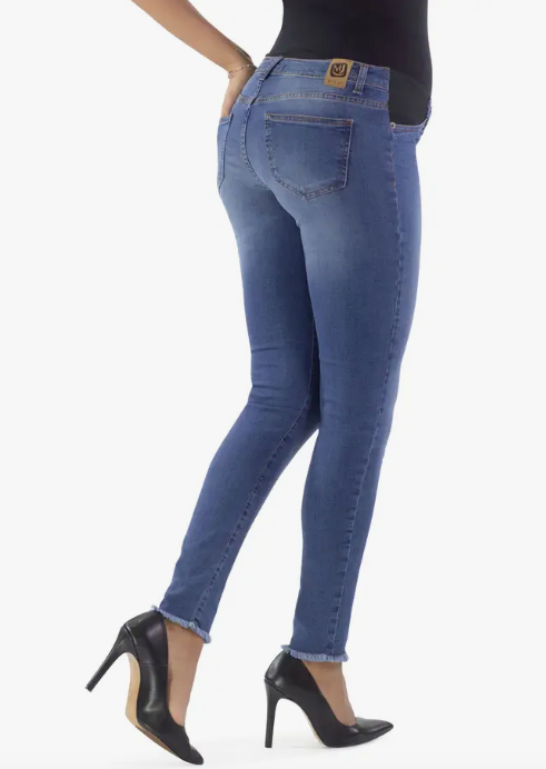 Low Waist Stone Wash Maternity Jeans