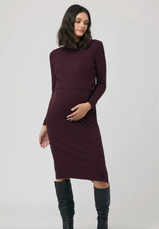 Ruby Rib Dress | 2 pc set| Maternity & Nursing