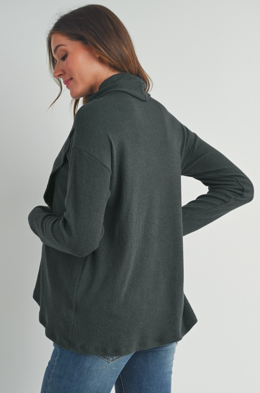 Ribbed Overlap Maternity & Nursing Sweater – MUMS