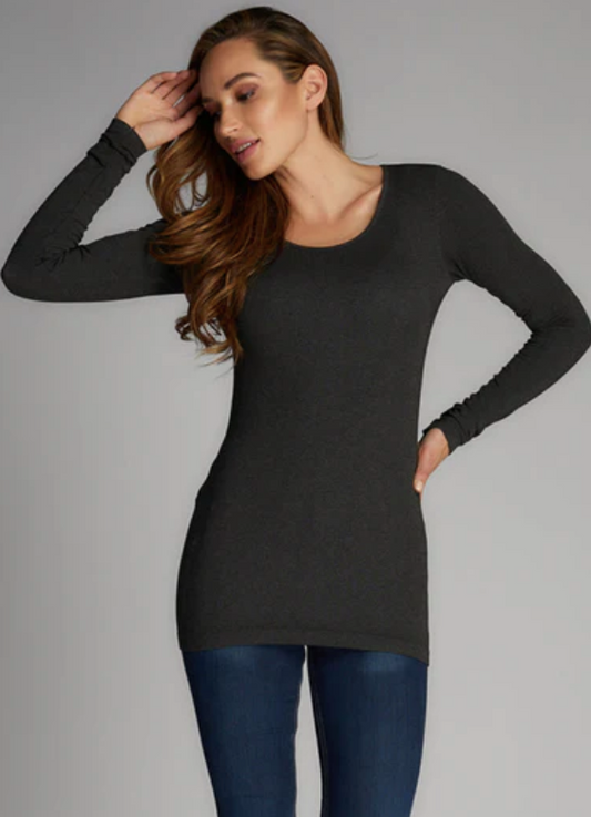 Bamboo Long Sleeve Scoop Neck | One Size |