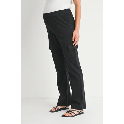 Straight Leg Maternity Knit Cargo Pants