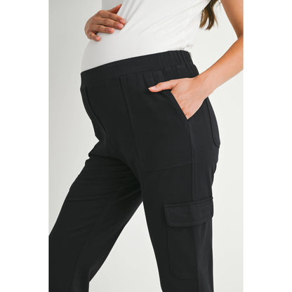 Straight Leg Maternity Knit Cargo Pants