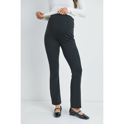 High-Rise Ribbed Pants | Maternity