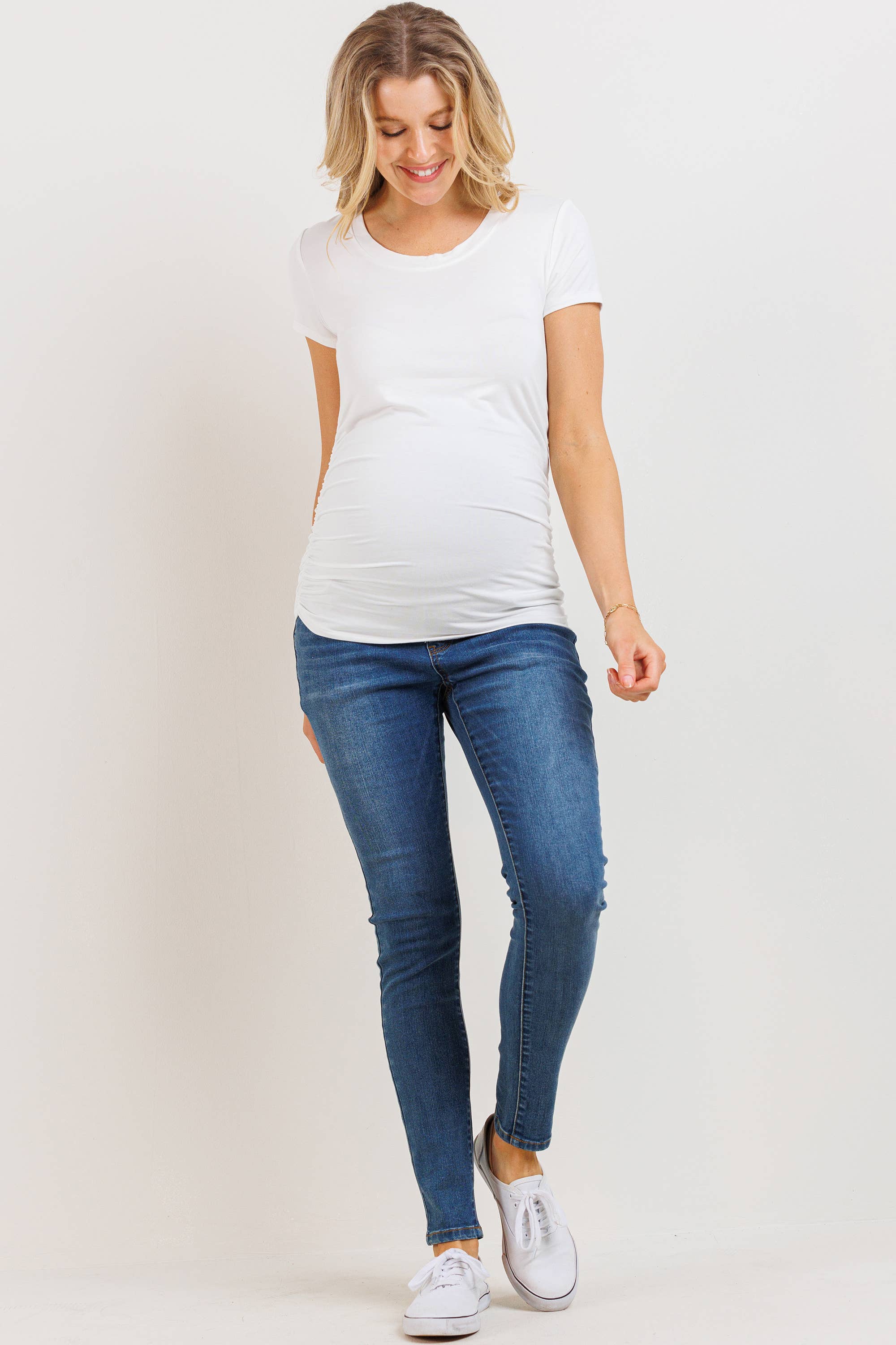 Ruched Short Sleeve Maternity T-Shirt