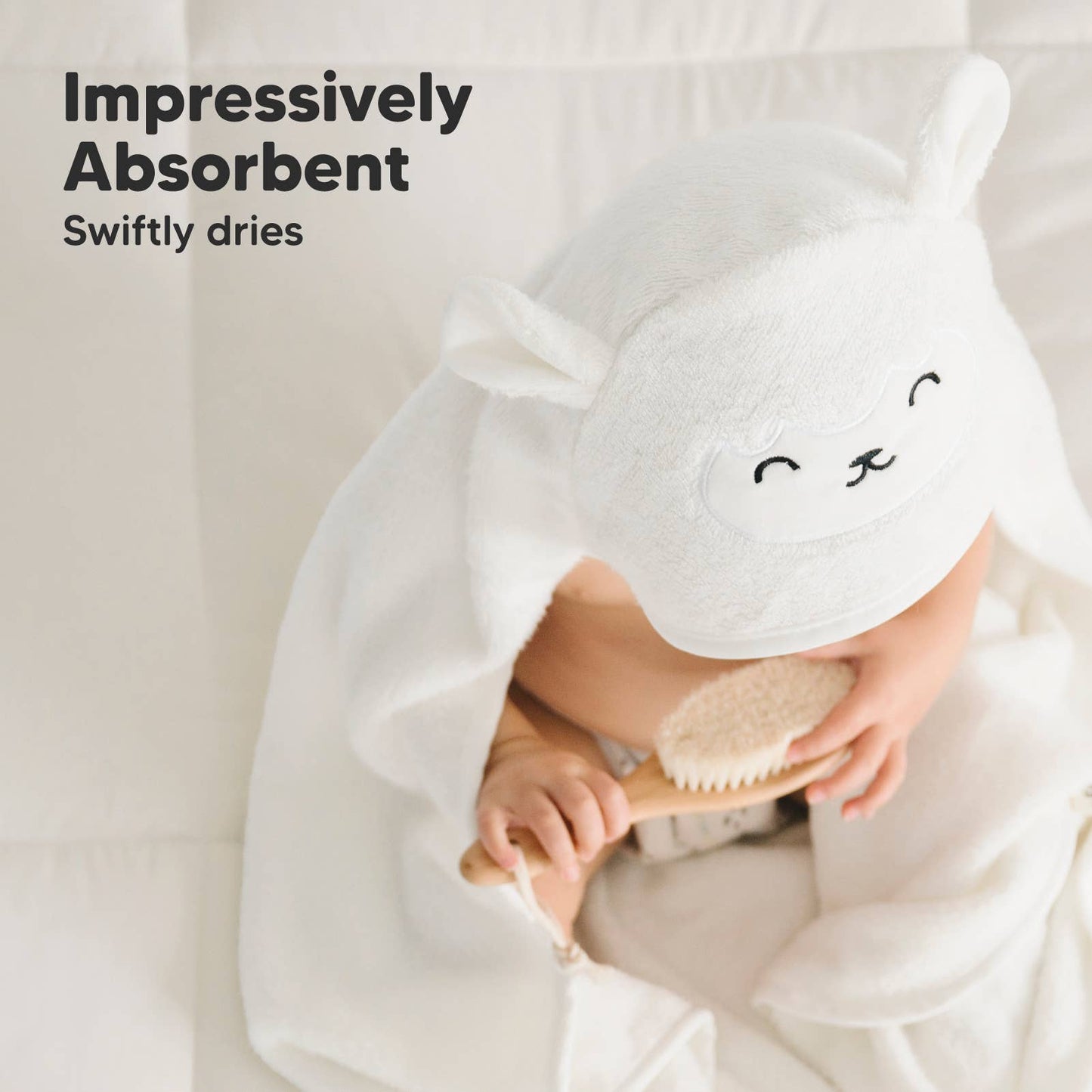 KeaBabies Cuddle Baby Hooded Towel: Lamb / Regular