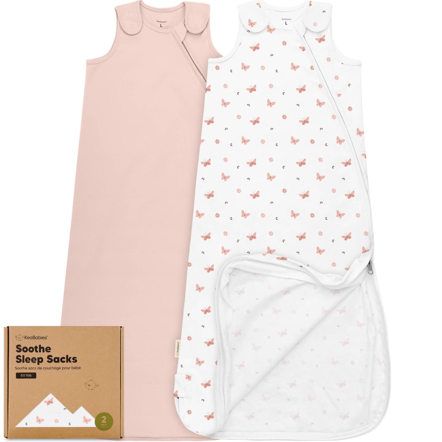 Soothe Sleep Sack, Baby Wearable Blanket: Butterflies 2 PC | MEDIUM