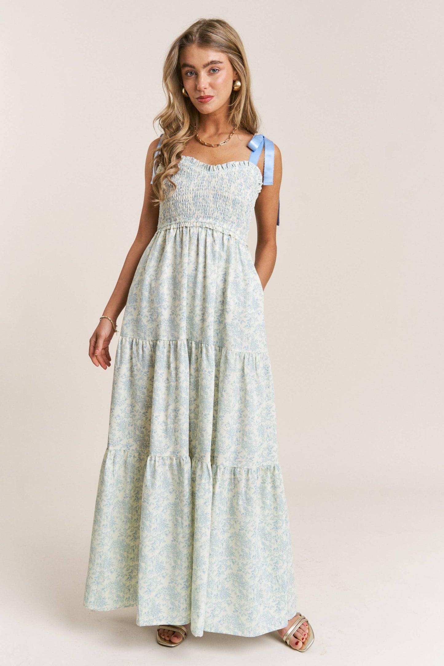 Luxe Floral Tiered Maxi Dress | Transitional