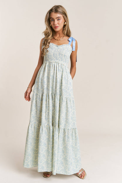 Luxe Floral Tiered Maxi Dress | Transitional