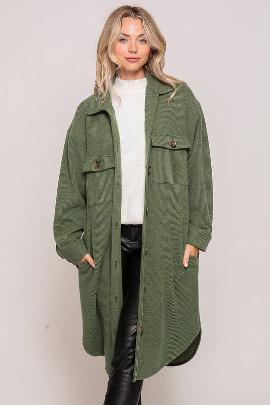 Oversized Waffle Shacket