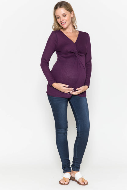 Maternity V-Neck Rib top