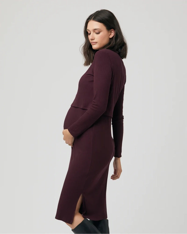 Ruby Rib Dress | 2 pc set| Maternity & Nursing