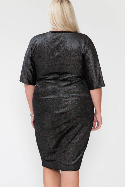 Little Black Glitter Dress | Curvy | Regular Fit