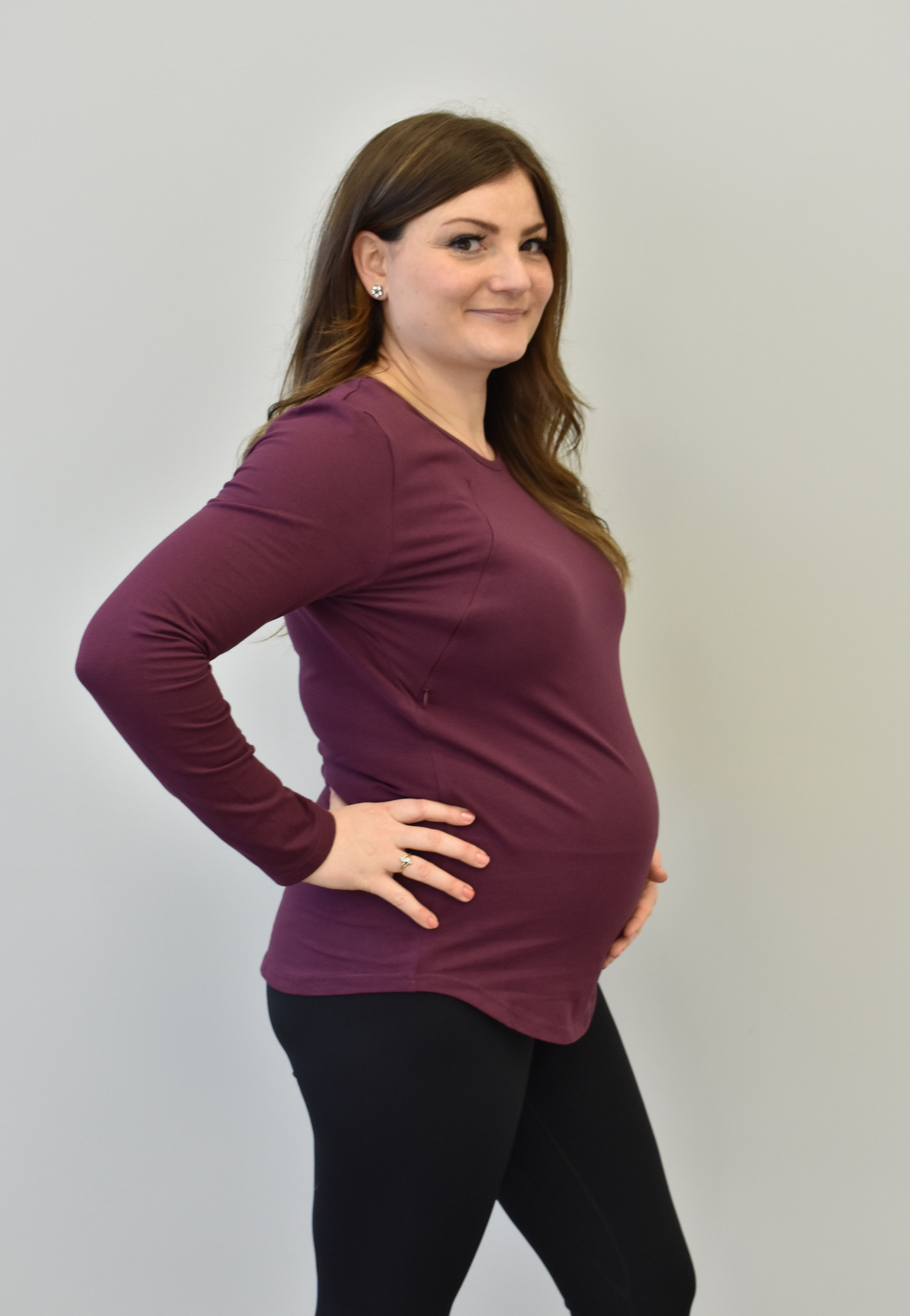 Zipper Long Sleeve Nursing Top