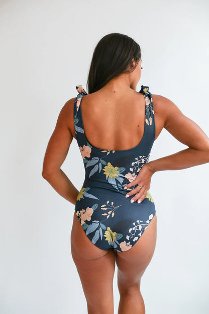 One Piece Tie Shoulder Breastfeeding Swimsuit