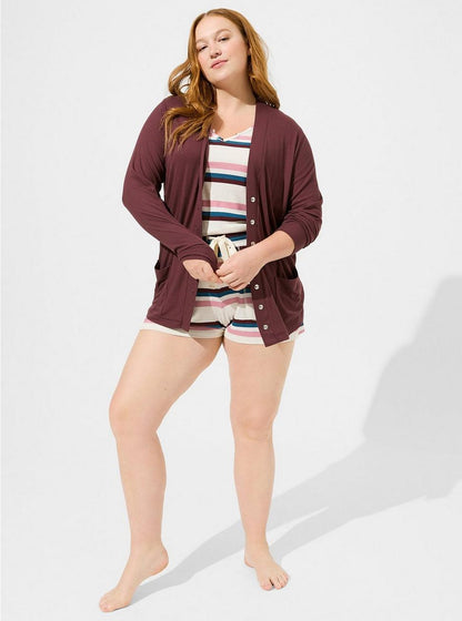 Super Soft Cardigan | Berry | Curvy Collection