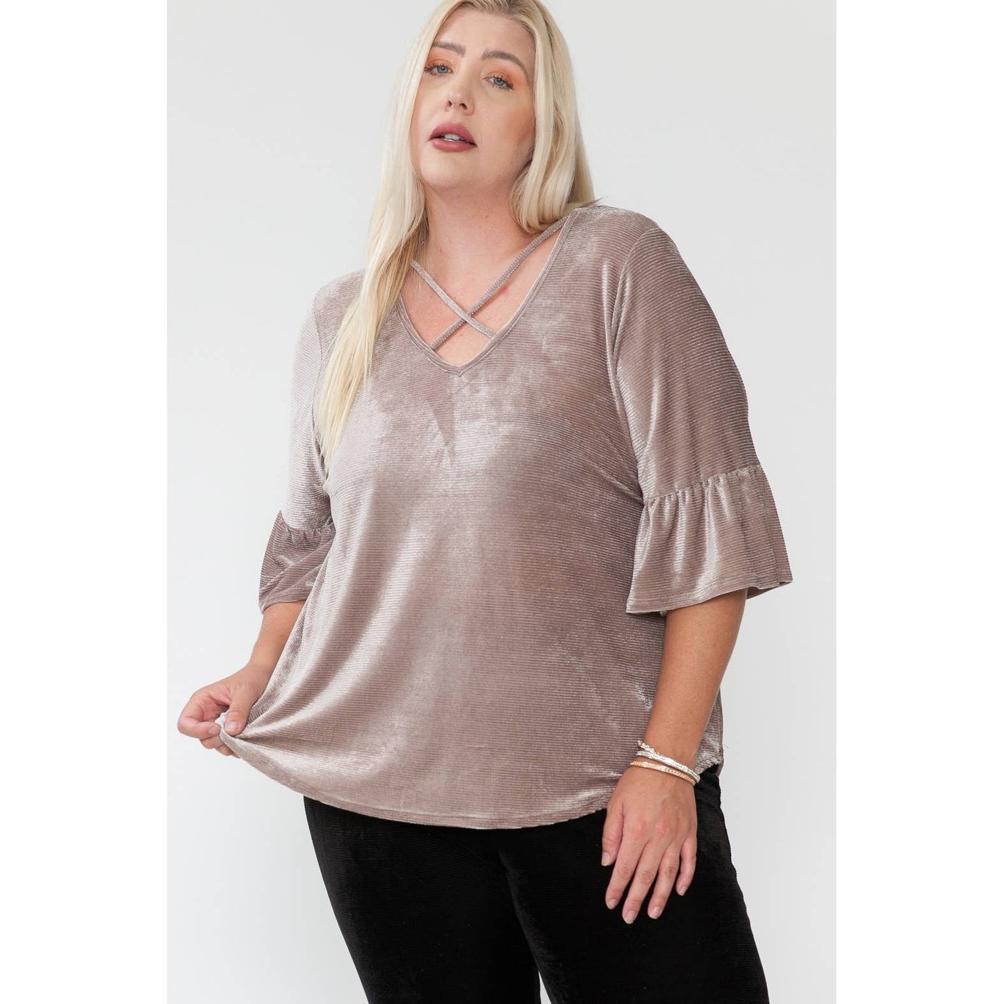 Curvy Velvet Corduroy Top