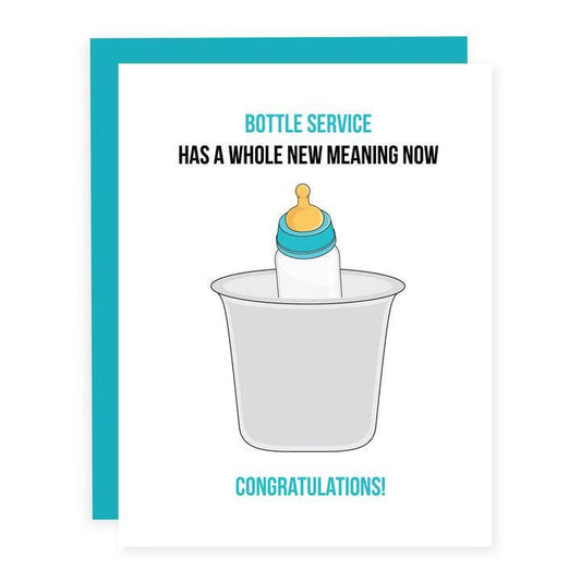 Baby Bottle Service Card | Funny Pregnancy Card