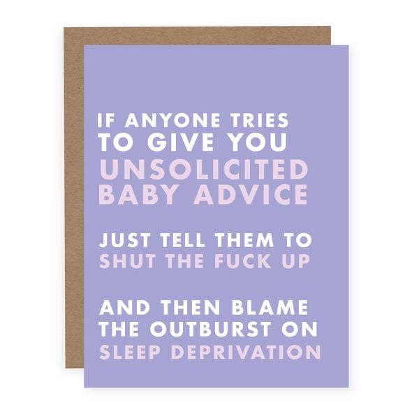 Unsolicited Baby Advice Card | Funny Pregnancy Card