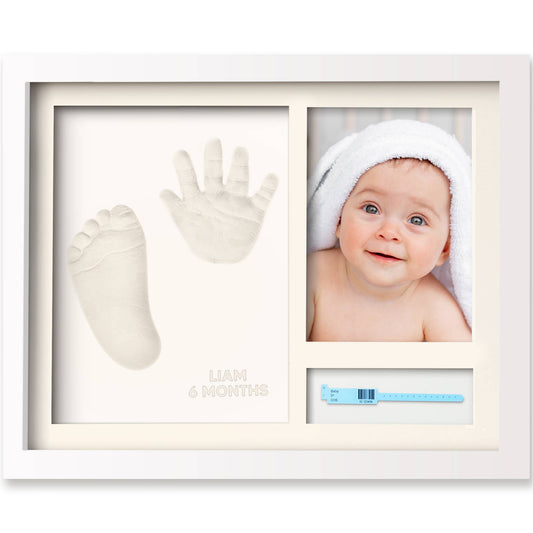 KeaBabies Noel Baby Hand, Footprint Keepsake Frame (White)