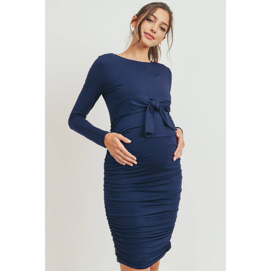 Modal Front Tie Maternity-Nursing Dress