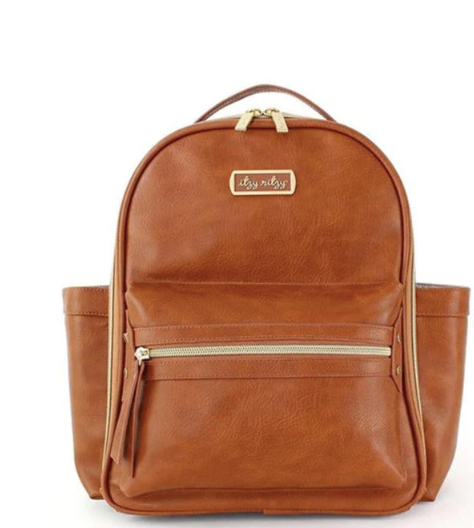 ITZY RITZY Mini Diaper Bag |Cognac