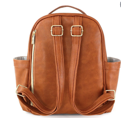 ITZY RITZY Mini Diaper Bag |Cognac