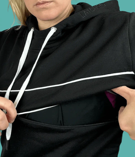Oversized Hidden Zipper Nursing Hoodie – MUMS