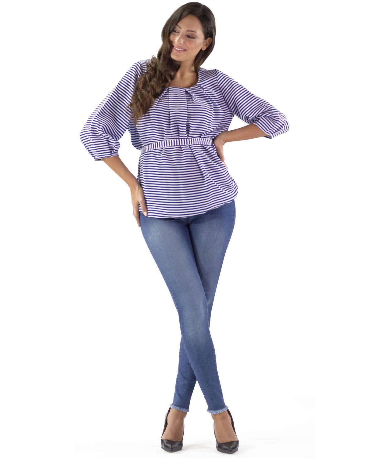 Low Waist Stone Wash Maternity Jeans