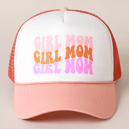 GIRL MOM Foam Trucker Hat: ONE SIZE / DUSTY ROSE