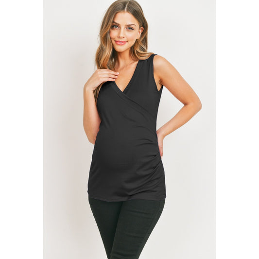 Side Ruching Maternity and Nursing Tank Top